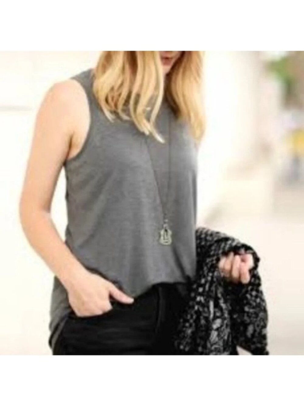 CABI Gray Sway Tank Top Sz M #3420 EUC